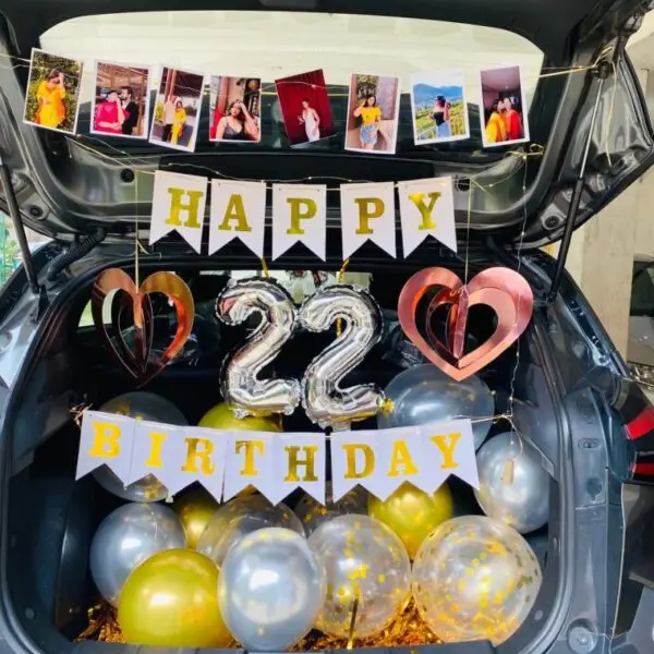 22nd Birthday Car Dikki Decoration