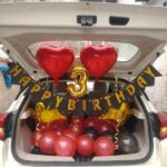 Birthday Car Dikki Decoration with Red & Black Balloons | Forever Decoration