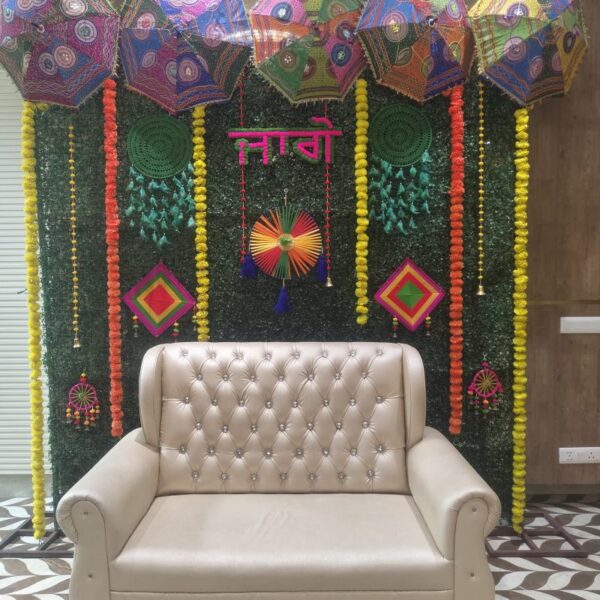 Full Green Mehndi Backdrop Decoration in Delhi NCR | Forever Decoration