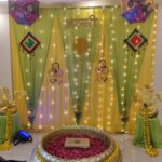Green & Yellow Haldi Ceremony Backdrop Decoration in Delhi NCR | Forever Decoration